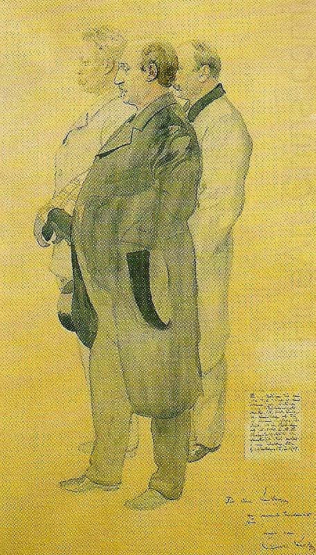 Carl Larsson portratt av lektor bjorkman, rektor lundberg och lektor borgstedt china oil painting image